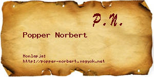 Popper Norbert névjegykártya